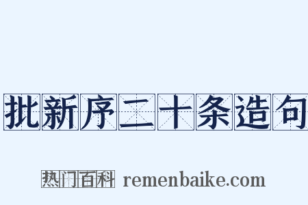 批新序二十条造句是什么意思的图片